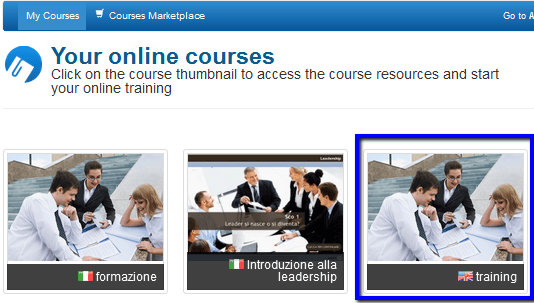 Your online Courses area
