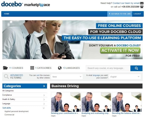 Docebo's Courses Marketplace - eLearning Ecosystem