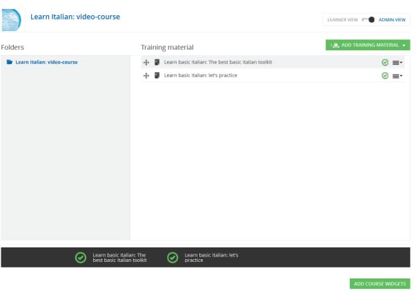 A test assessment can also be easily added to the videos.