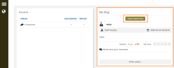 How to activate and manage the Blog APP: create a new post