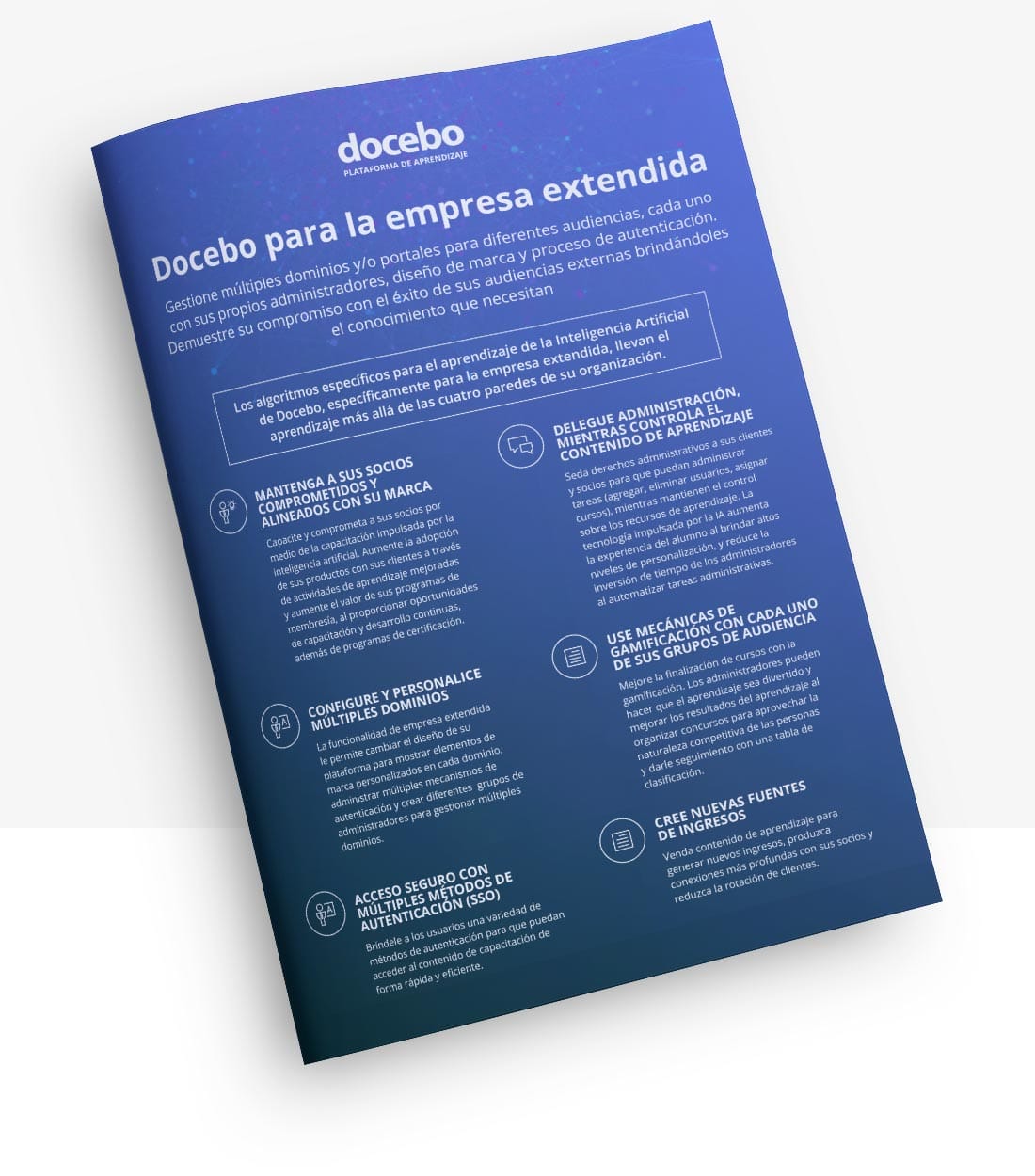 Capacite a clientes, socios y miembros de asociación con Docebo para la empresa extendida