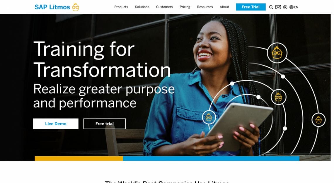 Homepage of SAP Litmos.