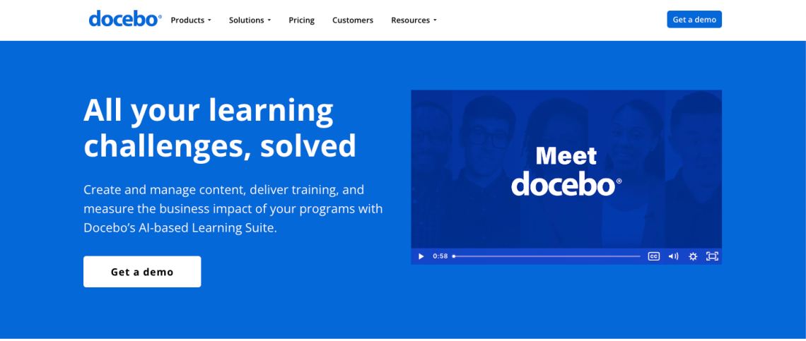 Docebo is an example of an LMS platform for blended learning